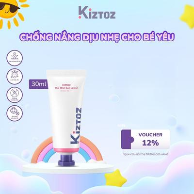 Kem Chống Nắng Thuần Vật Lý Làm Dịu Da Dành Cho Trẻ Sơ Sinh Kiztoz The Mild Sun Lotion SPF 50+ PA++++ 30ML