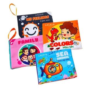 Đồ Chơi Âm Thanh Sột Soạt Dạng Sách Vải Lalala baby, kích thước 12x11cm, 8 mặt sột soạt âm thanh vui nhộn cho bé