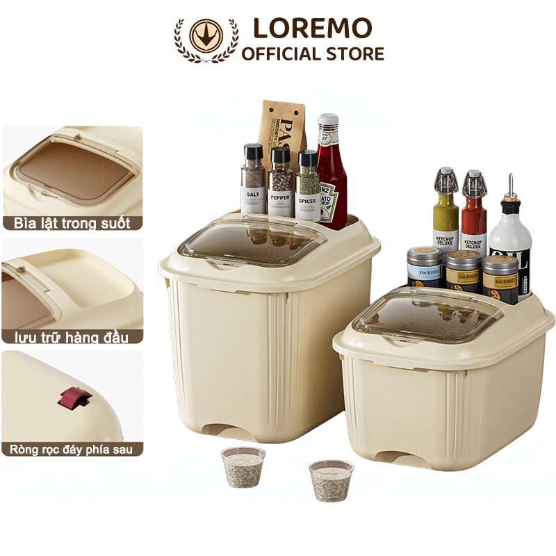 Hộp Đựng Gạo-5kg / 10kg / 15kg Hộp đựng gạoCó Nắp Đậy Chống Bụi Chống Ẩm