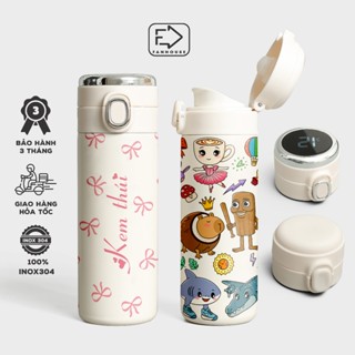 Bình giữ nhiệt Easy Cup khắc tên 420ml bình nước giữ nhiệt Fan House inox 304 hiển thị nhiệt độ