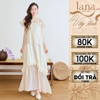 Set váy CUNG MÂY thiết kế LA.NA DESIGN hất tằm óng phối lụa latin mềm mại phù hợp đi tiệc- SV229