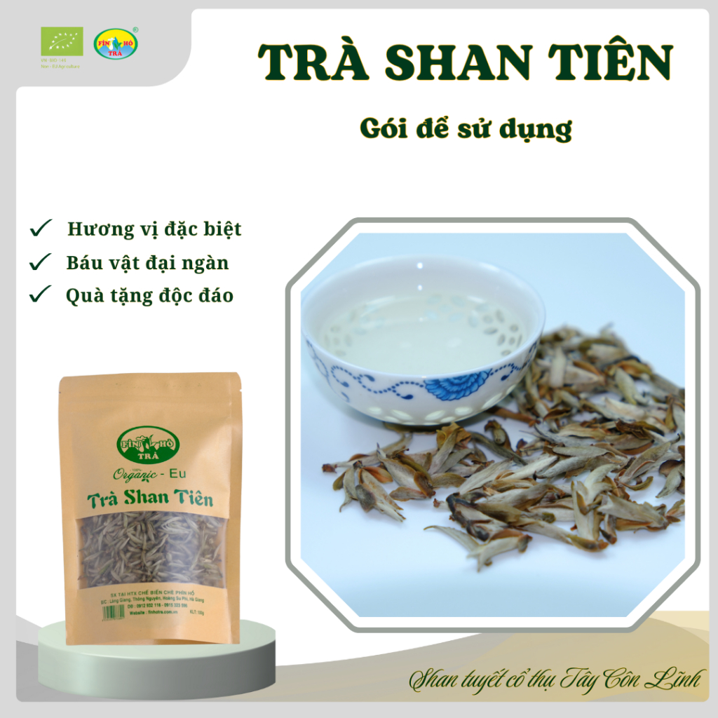 BẠCH SHAN TIÊN -  GÓI (100g) HOẶC HỘP QUÀ CAO CẤP - TRÀ RỪNG TÂY CÔN LĨNH