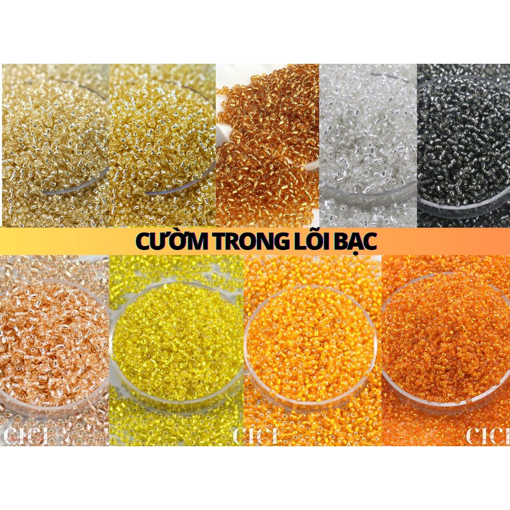 BÁN BUÔN gói nguyên 450g Cườm tròn LÕI BẠC SIÊU NHỎ 1.5mm 2mm 3mm Cici Handmade chuyên hạt đá hạt cư
