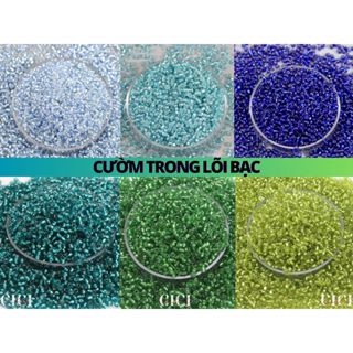 Cườm tròn LÕI BẠC SIÊU NHỎ 1.5mm 2mm 3mm gói lẻ 50g Cici Handmade chuyên hạt đá hạt cườm hạt đá trang sức làm phụ kiện