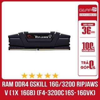 [FULL VAT]Ram DDR4 Gskill 16G Bus 3200 Ripjaws V (1x 16GB) - Bảo hành chính hãng Mai Hoàng 36 Tháng