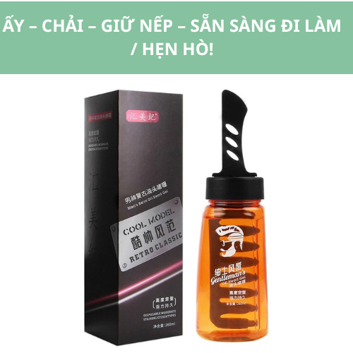 Gel tạo kiểu tóc kèm lược giữ nếp lâu, Gel vuốt tóc nam cao cấp, Keo vuốt tóc nam - trantothuy1f7s