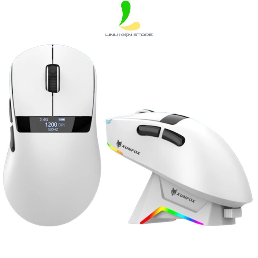 Chuột Không Dây XUNFOX H9 PRO - Chuột Có Dock Sạc Và Màn Hình Hiển Thị Thông Minh