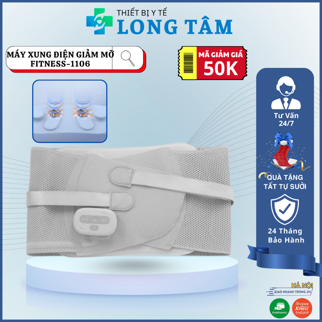 Đai massage định hình giảm mỡ bụng lưng MISUKO FITNESS-1106 - 3 chế độ rung, 15 cường độ EMS, 3 mức 