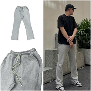 Quần dài nam nữ vải nỉ thun chân cua SWEATPANTS EWIGEN màu XÁM TIÊU , form suông hơi ôm gối ống quần loe nhẹ phủ giày