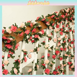  Dây leo hoa hồng baby VI002 hoa giả nhân tạo  dài 2.2m 45 bông  