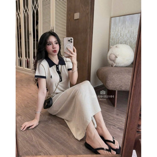 VÁY POLO BE PHỐI THÊU NGỰA DÁNG DÀI HACK DÁNG