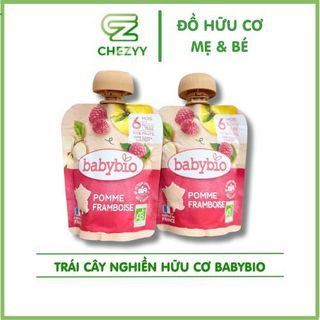  Trái cây nghiền hữu cơ Babybio 90g cho bé từ 6 tháng tuổi 