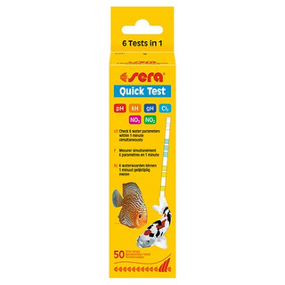 Que Thử Quick Test SERA 5IN1 - Kiểm tra nhanh pH, NO3, NO2, GH, KH cho bể cá cảnh, thủy sinh