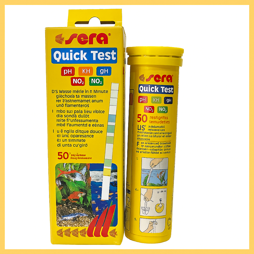 Que Thử Quick Test SERA 5IN1 - Kiểm tra nhanh pH, NO3, NO2, GH, KH cho bể cá cảnh, thủy sinh