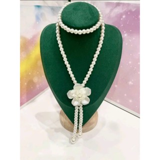   Cao Cấp  Vòng Cổ Ngọc Trai Nhân Tạo Hoa Mai Mẫu Mới _Phụ Kiện Áo Dài  Áo Tấc  Cổ Phục. 