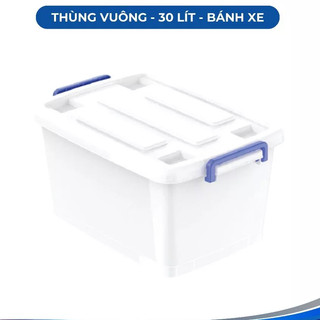  THÙNG NHỰA 30 LÍT DUY TÂN - HIỆP THÀNH CÓ BÁNH XE ĐỰNG HỒ SƠ ĐỒ DÙNG CÁ NHÂN 