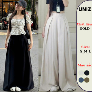  Quần nữ ống rộng 44cm  38cm ly lệch chất gold mềm mát loại đẹp Uniz Quangold440   390 