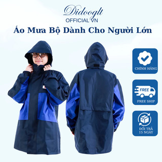  Áo Mưa Bộ DIDOOGLT - Áo Mưa Dành Cho Người Lớn Chất Liệu Vải Dù 2 Lớp Chống Thấm Nước Cao Cấp 