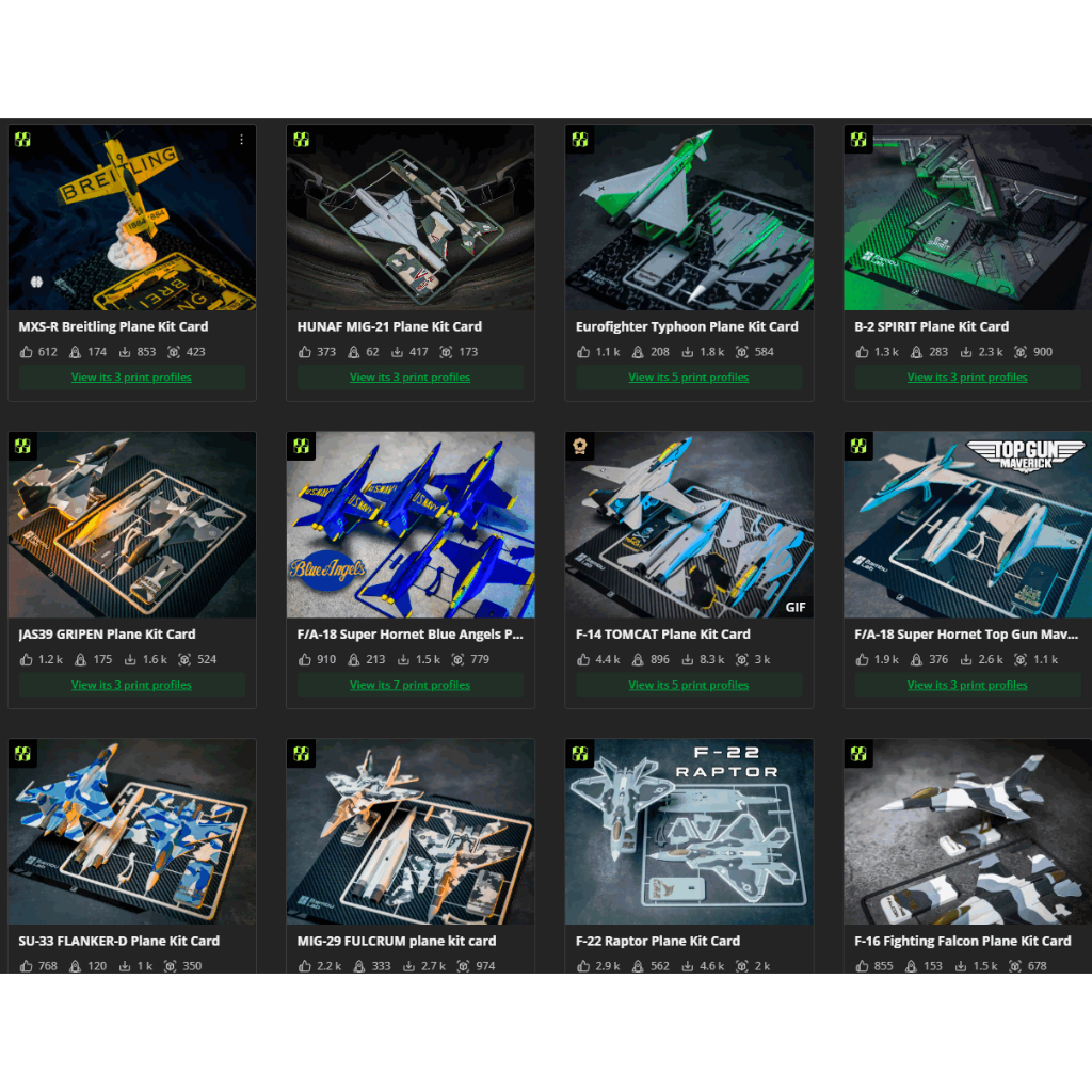 Aircraft assembly model - Kitcard 3d máy bay lắp ráp