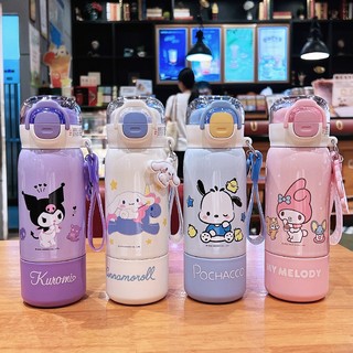  Bình Giữ Nhiệt Cho Bé Inox 316 "Ống Hút + Tu + Ly" Kuromi Melody Cinnamon Kitty Pochacco 