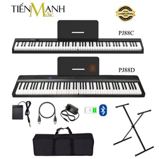   Cao Cấp  Đàn Piano Điện Konix PJ88C PJ88D - Gồm Đàn Chân Bao Nguồn - 88 Phím Cảm Ứng Lực Có Loa Pin Sạc PJ88 