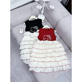  Sét Váy Ren Tằng Cho Bé Gái Đầm Cho Bé Váy Dài Liền Thân Bé Gái Xếp Nhiều Tầng Mềm Mịn Thoải Mái Cho Bé Từ 8-35kg 