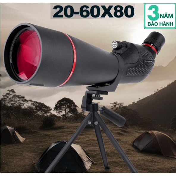  Ống nhòm siêu zoom Cao Cấp Bossdun 20-60x80 ED ống kính thiên văn công suất cao Lăng kính ED cho cắm trại Chống nước 