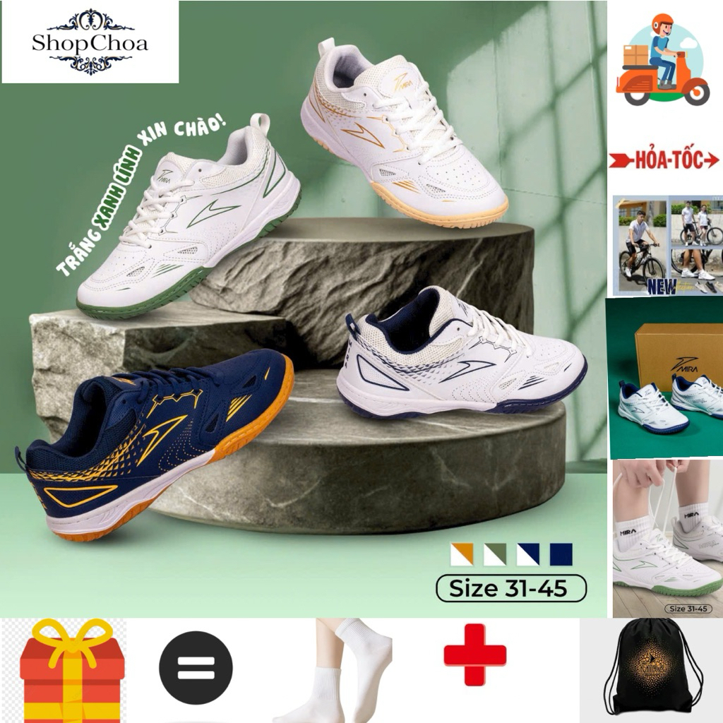 (TĂNG 1 SIZE) giày thể thao MIRA LIGHTER đa năng cầu lông bóng bàn,bóng chuyền,pickleballs …..!