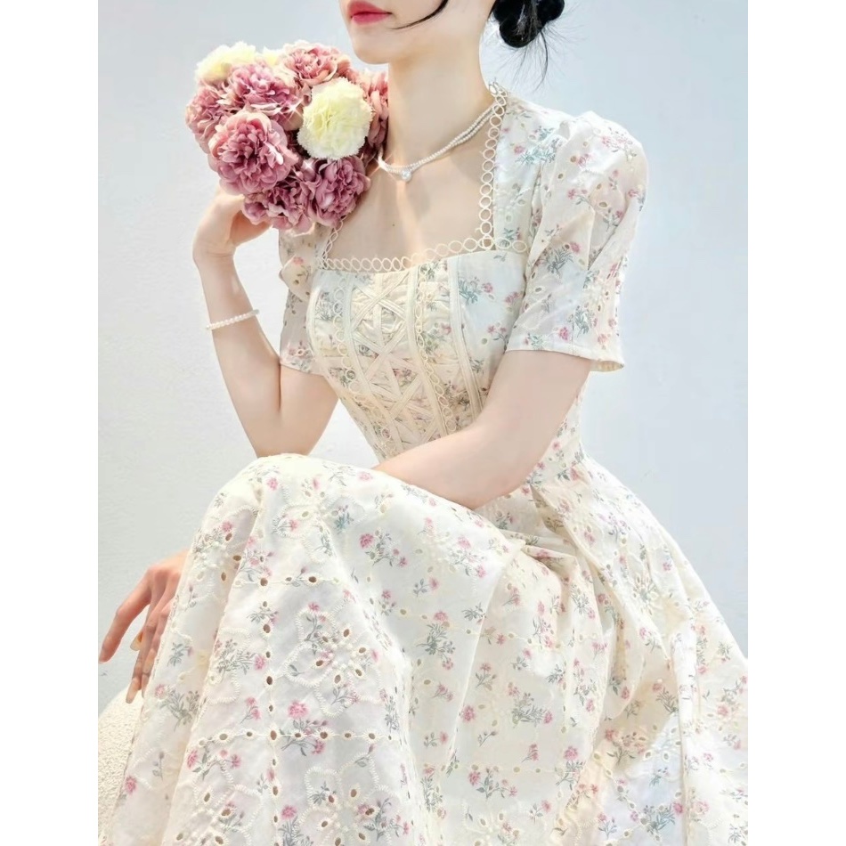 Đầm Tiều Thư Bigsize nista Dáng Dài Chất Xô Thêu Hoa Đan Dây Ren Tay Bồng Bigsize từ 60-90kg XoTh04 | BigBuy360 - bigbuy360.vn