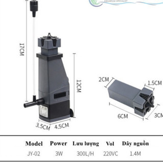Máy lọc Sunsun JY-02 - Lọc nước bể cá mini, hồ thủy sinh nhỏ, thiết kế nhỏ gọn, dễ sử dụng