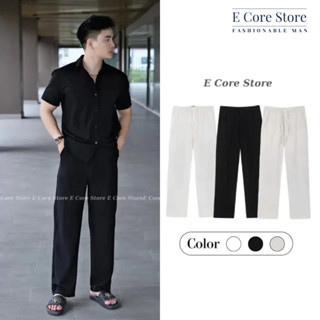 (Có BigSize) Quần đũi nam ống dài suông chất liệu đũi xước tổng hợp co giãn nhé cạp chun dây rút