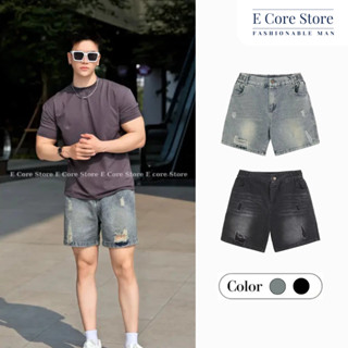 (Có Bigsize) Quần Short Jean Nam 4 Màu WASH Xanh Đen Trắng Be, Quần Đùi Bò Short Nam Ống Rộng Form Ngắn Trên Gối