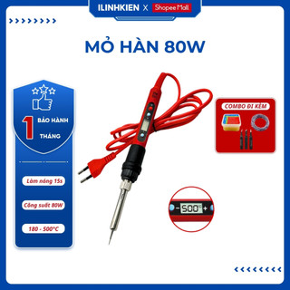  Mỏ hàn 80W điều chỉnh nhiệt độ kèm mũi hàn xịn không bị đen đầu bền bỉ chất lượng cao ILinhkien 