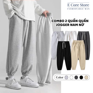   Big Size 90-115kg  Combo 2 quần Quần jogger nam nữ ống rộng unisex bo gấu cao cấp 
