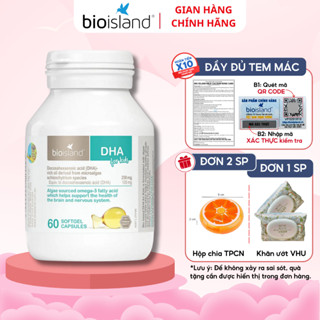 DHA kids Bioisland 60 viên hỗ trợ tăng cường thị lực, phát triển não bộ và sức khỏe tim mạch