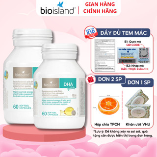 Combo 2 hộp DHA for kids Bioisland 60 viên cho bé từ 7 tháng tuổi