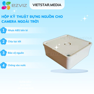 Hộp kỹ thuật camera bảo vệ các jack đấu nối không bị hư hỏng, tránh va đập, chất liệu nhựa abs, bền, khó bị va đập
