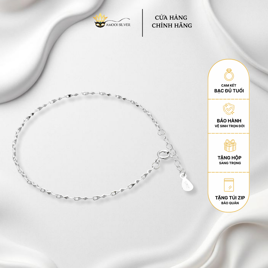 Lắc tay bạc S925 xích basic - Amooi Silver AT106