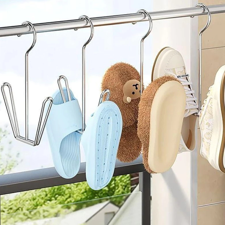 🌟 Set 2 Móc Treo Phơi Giày Giữ Form - Chất Liệu Inox 304, Móc Phơi Đồ Đa Năng Không Gỉ Siêu Bền 88509