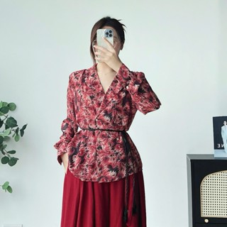 Áo Sơ Mi Nữ CCHAT Kiểu Sulli Họa Tiết Chất Liệu Chiffon Mềm Nhẹ Cao Cấp 15FDH5006ST