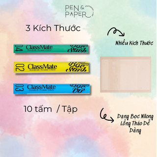 Bọc Vở Classmate Trong Suốt Đơn Giản Tính Tế nhiều Kích Thước Bọc Vở, Sách Giáo Khoa Cho Học Sinh