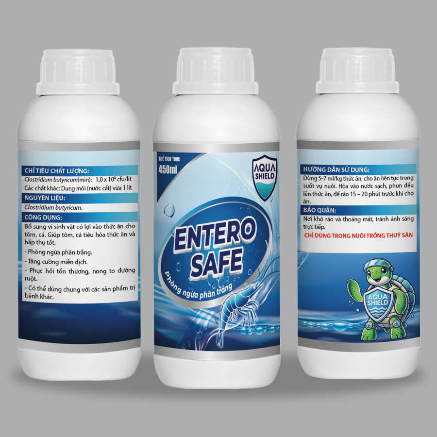 CHAI 450ML - ENTERO SAFE - Hỗ Trợ Ngừa Phân Trắng Hiệu Quả Cho Tôm