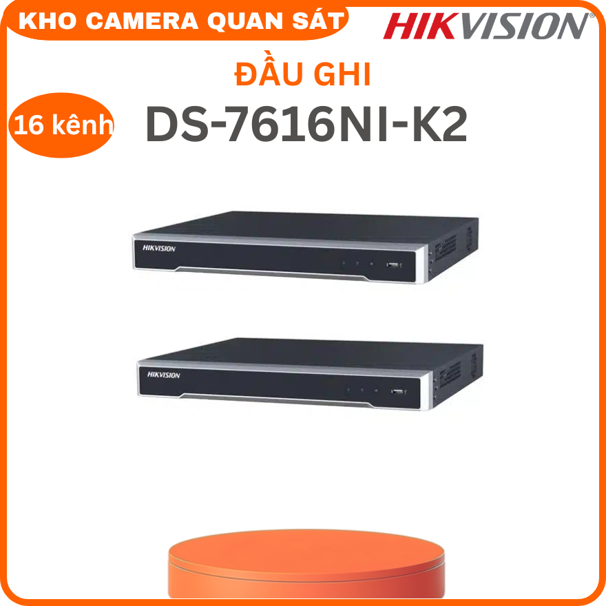 Đầu Ghi Camera IP 16 Kênh Hikvision DS-7616NI-K2 Ultra HD 4K 8MP,2 HDD SATA-Kho camera