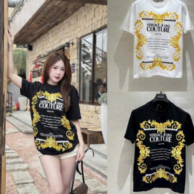 Áo Thun Versacee Nam Tay Ngắn Cổ Tròn Chất Liệu Cotton su Co Dãn  -Áo Thun Hoạ Tiết Cao Cấp TUUT