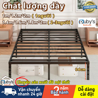 Giường sắt Giường ngủ pallet bằng sắt ống tròn sơn tĩnh điện nhiều kích thước giao hàng miễn phí ship 1m2/1m6/1m8