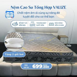   Cao cấp-BH 15 năm  Nệm cao su tổng hợp cao cấp Valize đủ size 1m 1m2 1m4 1m6 1m8 2m thoáng mát không bị xẹp 