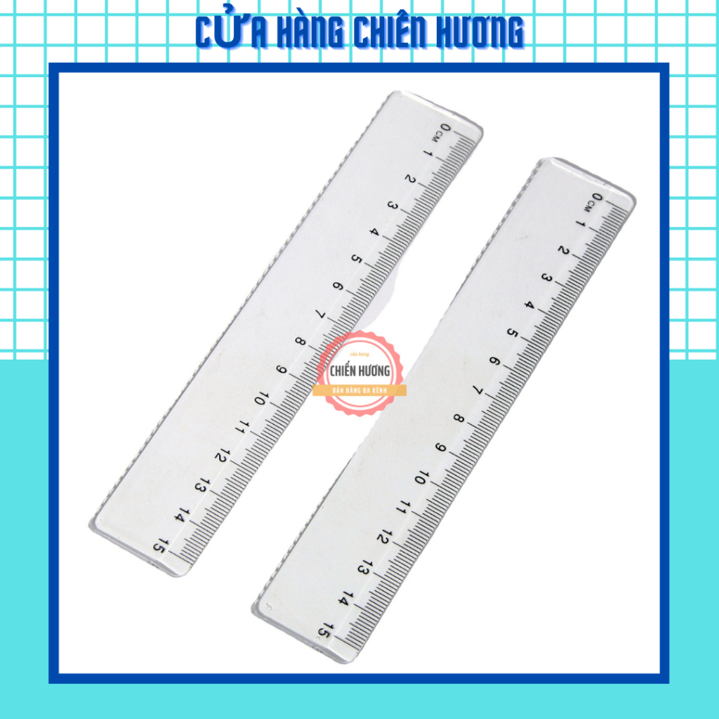 Set 10 thước nhựa trong suốt 15cm – Dành cho học sinh, văn phòng