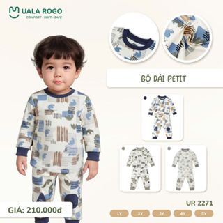 Đồ bộ bé trai bé gái Ualarogo dài tay mỏng 1-5 tuổi vải Petit mềm mịn co giãn 2271