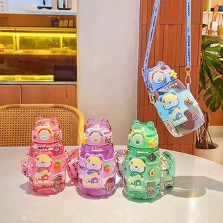  Bình Nước Hình Thú Cưng 550ml – Có Dây Đeo Nắp Bật Chống Tràn – Dễ thương – Giá rẻ 