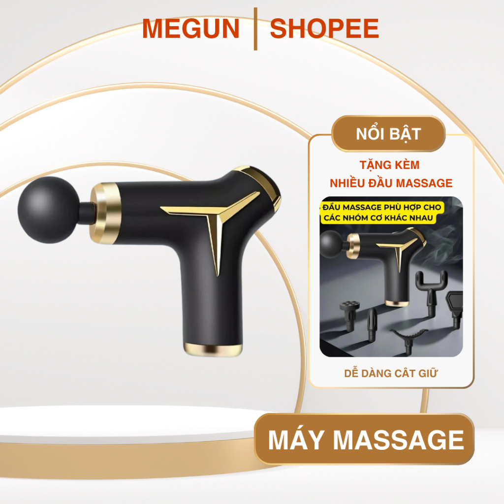 Máy massage cầm tay cao cấp, 6 chế độ mát xa toàn thân, lực đấm mạnh